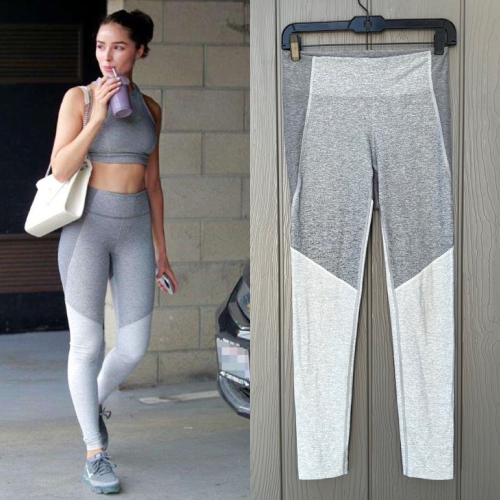 Outdoor Voices Tri Tone Warmup Leggings Small Colorblock As Seen On Olivia Culpo